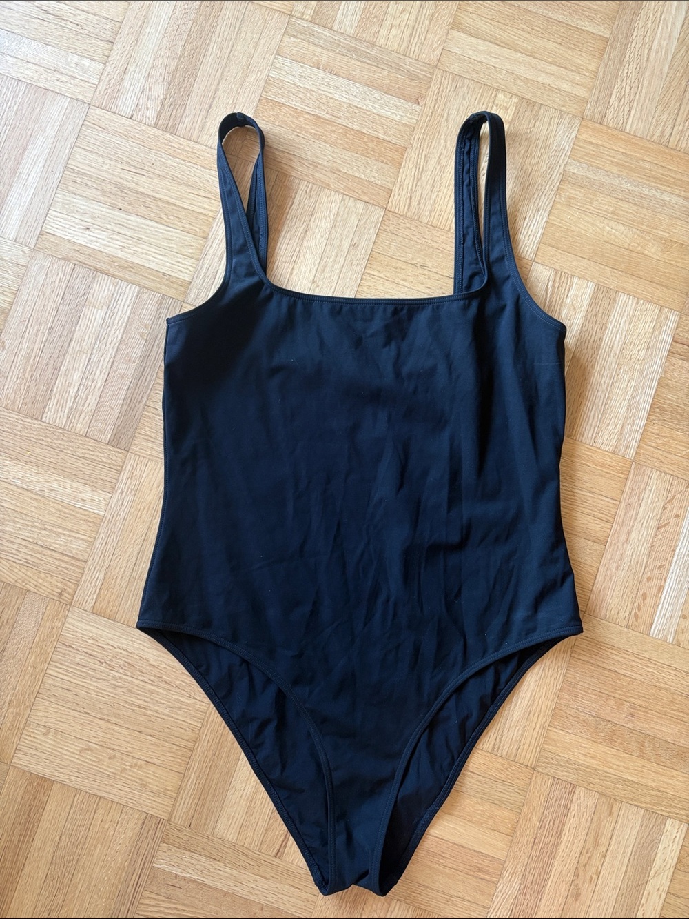 Babaton Black Square Neck Bodysuit